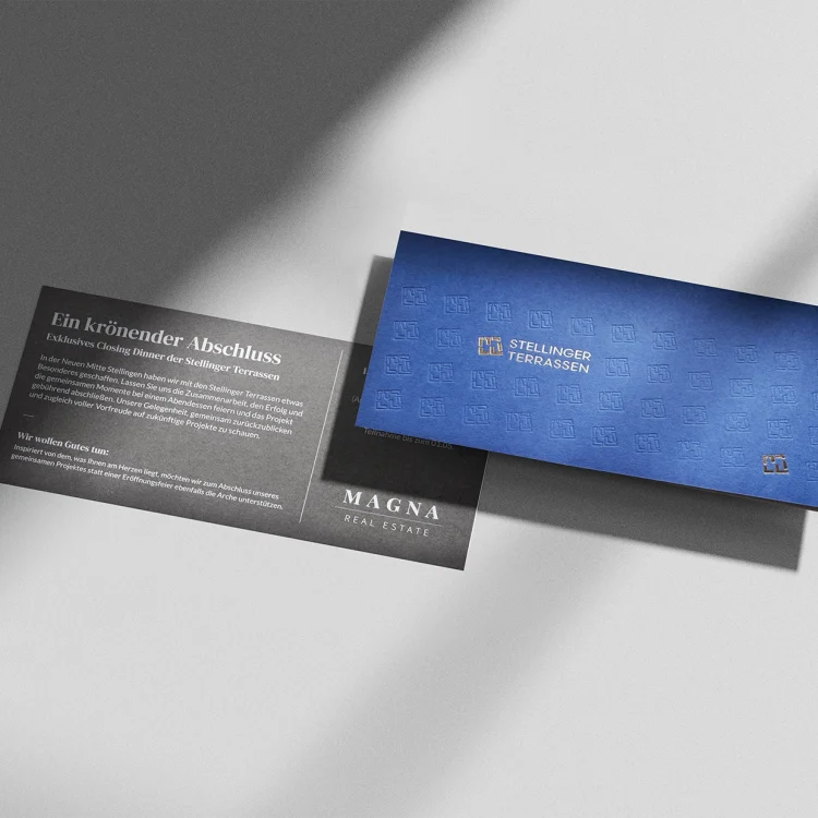 Eine im Corporate Design gestaltete Einladung.